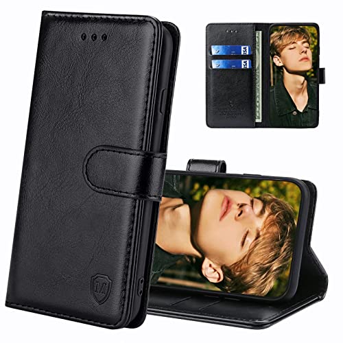 FMPCUON Hülle für iPhone 15 Plus Handyhülle [Standfunktion] [Kartenfach] [Magnetverschluss] Tasche Flip Case Schutzhülle lederhülle klapphülle für iPhone 15 Plus Schwarz von FMPCUON