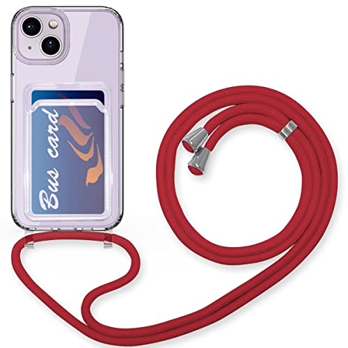 FMPCUON Silikon Handykette für iPhone 12 Pro Max Hülle mit Band Handyhülle für zum Umhängen Transparent Schutzhülle zum Umhängeband Abnehmbar Necklace Case mit Kartenfach,Rot FMPCUON Silikon Handykette für iPhone 12 Pro Max Hülle mit Band Handyhülle für zum Umhängen Transparent Schutzhülle zum Umhängeband Abnehmbar Necklace Case mit Kartenfach,Rot von FMPCUON