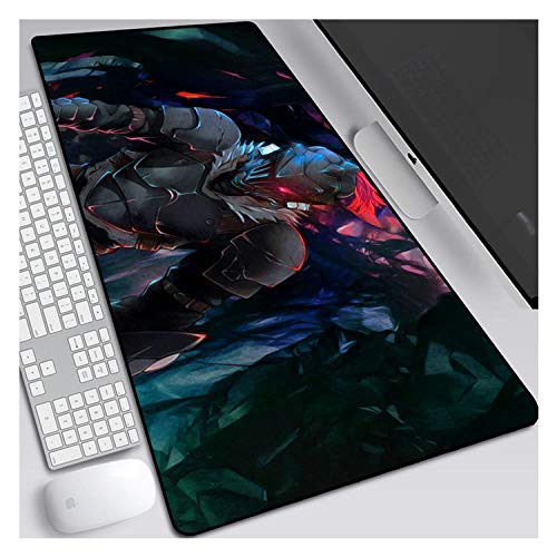 Mauspad Goblin Slayer Anime Gaming Mauspad, Größe 900x400mm Schreibtischmatte, rutschfeste Gummibasis mit genähten Kanten für Computer, PC, I Mauspad Goblin Slayer Anime Gaming Mauspad, Größe 900x400mm Schreibtischmatte, rutschfeste Gummibasis mit genähten Kanten für Computer, PC, I von FNCNB