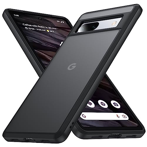 FNDMIL Soft Touch Series für Google Pixel 7a Hülle Schutzhülle [Anti-Fingerabdruck] [Militärschutz Airbag Stoßfest] Translucent Matt Hart Rückteil Pixel 7a Handyhülle Case, Schwarz von FNDMIL