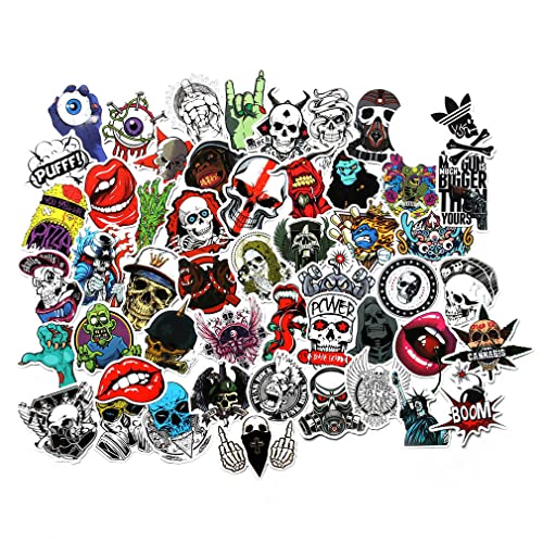 Aufkleber Pack für Laptop Horror Totenkopf Crazy Sticker und Aufkleber Auto Gepäck Fahrrad Motorrad Computer Skateboard Snowboard Wasser Flasche Graffiti Vinyl Aufkleber Pack Sticker Bomb 50pcs von FNGEEN