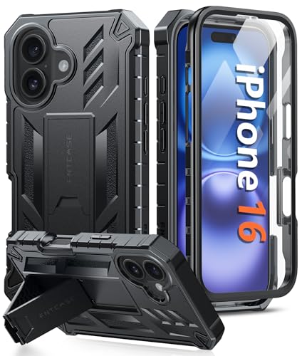 FNTCASE Für iPhone 16 Hülle: für iPhone 16 Handyhülle mit Ständer stoßfest militärische Schutzhülle zweilagig vollständiger Schutz langlebig matt strukturiert sturzsicher – 6,1 FNTCASE Für iPhone 16 Hülle: für iPhone 16 Handyhülle mit Ständer stoßfest militärische Schutzhülle zweilagig vollständiger Schutz langlebig matt strukturiert sturzsicher – 6,1 von FNTCASE