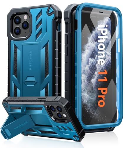 FNTCASE Schutzhülle für iPhone 11 Pro: Stoßfeste Dual-Schutzhülle mit Ständer in Militärqualität, robust, vollständiger Schutz, matt, strukturiert, sturzsicher, strapazierfähig, 14,7 cm, Blau FNTCASE Schutzhülle für iPhone 11 Pro: Stoßfeste Dual-Schutzhülle mit Ständer in Militärqualität, robust, vollständiger Schutz, matt, strukturiert, sturzsicher, strapazierfähig, 14,7 cm, Blau von FNTCASE