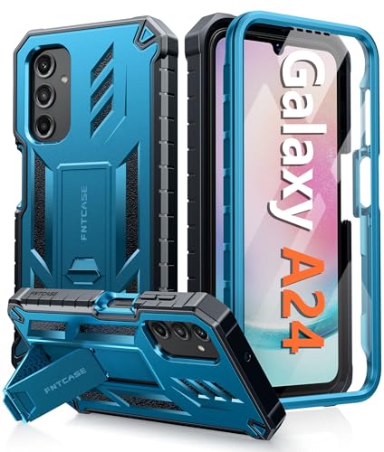 FNTCASE für Samsung Galaxy A24-4G Hülle: für Samsung A24 4G Handyhülle Stoßfeste Schutzhülle mit Ständer Kratzfeste Case Ganzkörper Heavy Duty Cover für Galaxy A24 4G SGS-Militärschutz 6,5 Zoll von FNTCASE