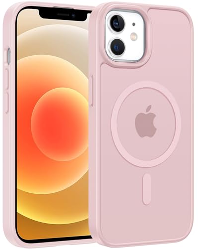 FNTCASE für iPhone 13 Mini Hülle: iPhone 12 Mini Handyhülle Magnetische Translucent Matte Militär Fallschutz Anti Vergilbung Handyhülle - Robuste Langlebige Stoßfeste Schutzhülle (5,4 Zoll/Rosa) von FNTCASE
