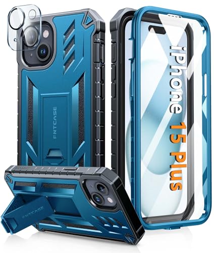FNTCASE für iPhone 15 Plus Hülle: Military Grade Handyhülle für iPhone 15 Plus mit Ständer Multifunktion Schutzhülle 360 Rundumschutz Outdoor Case 6,7 Zoll-Blau FNTCASE für iPhone 15 Plus Hülle: Military Grade Handyhülle für iPhone 15 Plus mit Ständer Multifunktion Schutzhülle 360 Rundumschutz Outdoor Case 6,7 Zoll-Blau von FNTCASE