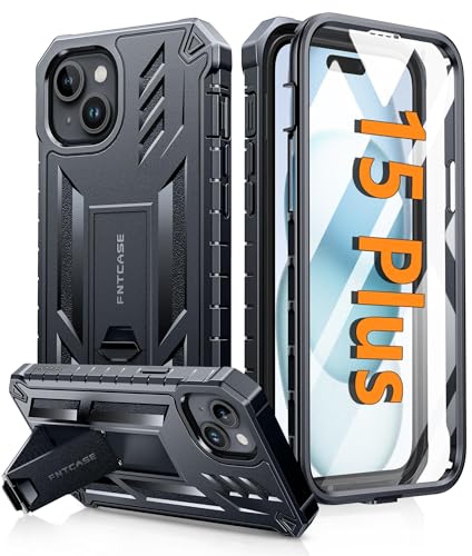 FNTCASE für iPhone 15 Plus Hülle: Military Grade Handyhülle für iPhone 15 Plus mit Ständer Multifunktion Schutzhülle 360 Rundumschutz Outdoor Case 6,7 Zoll-Schwarz FNTCASE für iPhone 15 Plus Hülle: Military Grade Handyhülle für iPhone 15 Plus mit Ständer Multifunktion Schutzhülle 360 Rundumschutz Outdoor Case 6,7 Zoll-Schwarz von FNTCASE