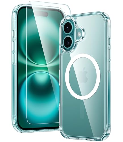 FNTCASE für iPhone 16 Plus Hülle: für iPhone 16 Plus Magnetische Militär Fallschutz Anti Vergilbung Handyhülle - Robuste langlebige stoßfeste Schutzhülle Transparente Fälle - 6,7 Zoll (Klar) FNTCASE für iPhone 16 Plus Hülle: für iPhone 16 Plus Magnetische Militär Fallschutz Anti Vergilbung Handyhülle - Robuste langlebige stoßfeste Schutzhülle Transparente Fälle - 6,7 Zoll (Klar) von FNTCASE