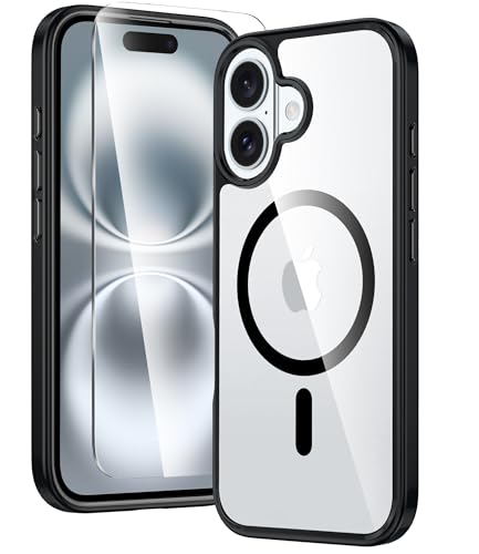 FNTCASE für iPhone 16 Plus Hülle: für iPhone 16 Plus Magnetische Militär Fallschutz Anti Vergilbung Handyhülle - Robuste langlebige stoßfeste Schutzhülle Transparente Fälle - 6,7 Zoll (Schwarz) FNTCASE für iPhone 16 Plus Hülle: für iPhone 16 Plus Magnetische Militär Fallschutz Anti Vergilbung Handyhülle - Robuste langlebige stoßfeste Schutzhülle Transparente Fälle - 6,7 Zoll (Schwarz) von FNTCASE