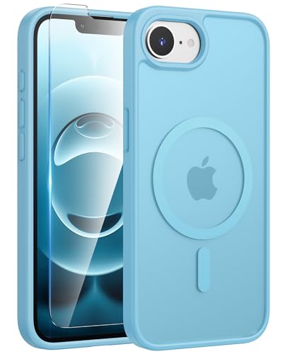 FNTCASE für iPhone 16e Hülle: iPhone 16E 2025 Handyhülle Magnet Matte Translucent Strukturierte Magnetische Slim Militärischer Fallschutz Robuste Strapazierfähige Schutzhülle von FNTCASE