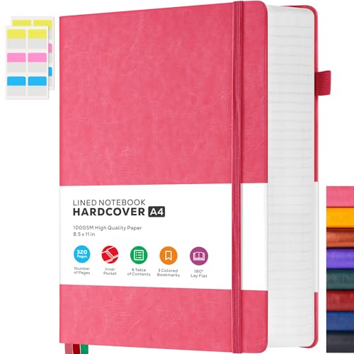 FOCUS DAY Notizbuch A4 - Bullet Journal Tagebuch Liniert Mit 320 Seiten Und 100GSM Premium-Papier, Der Collegeblock Notizblock Eignet Sich Zum Schreiben Und Notieren, 21,5 x 28cm, Rosa FOCUS DAY Notizbuch A4 - Bullet Journal Tagebuch Liniert Mit 320 Seiten Und 100GSM Premium-Papier, Der Collegeblock Notizblock Eignet Sich Zum Schreiben Und Notieren, 21,5 x 28cm, Rosa von FOCUS DAY