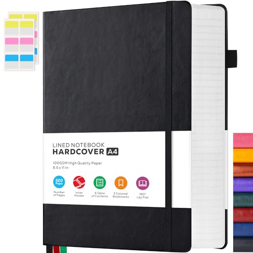 FOCUS DAY Notizbuch A4 - Journal Tagebuch Liniert Mit 320 Seiten Und 100GSM Premium-Papier, Der Collegeblock Notizblock Eignet Sich Zum Schreiben Und Notieren, 21,5 x 28cm, Schwarz FOCUS DAY Notizbuch A4 - Journal Tagebuch Liniert Mit 320 Seiten Und 100GSM Premium-Papier, Der Collegeblock Notizblock Eignet Sich Zum Schreiben Und Notieren, 21,5 x 28cm, Schwarz von FOCUS DAY