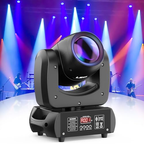 100W Moving Head LED DMX DJ Lichter Drehen Spot Beam 18-Facet Prisma Bühnenbeleuchtung 8-Farben mit Sound aktivierte Modi für Hochzeitsfeiern Kirche Live Band Show Bar Disco Party von FODEXAZY