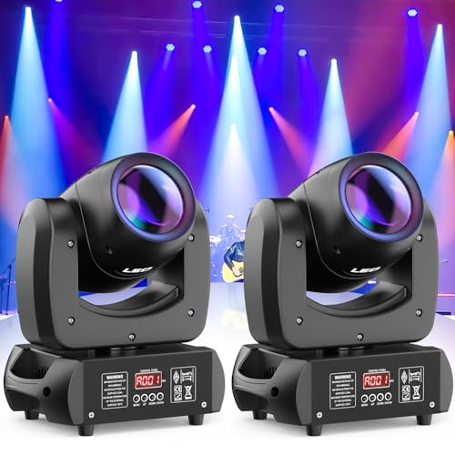 2er Pack 100W Moving Head RGBW LED DMX DJ Licht Spot Beam 18 Prisma Disco Party Lichter für Halloween Weihnachten Carnival Bar Club Show Deutsches Inventar von FODEXAZY