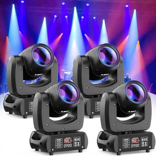 4er Pack 100W Moving Head DMX RGBW LED DJ Licht Spot Beam 18 Prisma Disco Party Lichter für Halloween Weihnachten Carnival Bar Club Show Deutsches Inventar von FODEXAZY