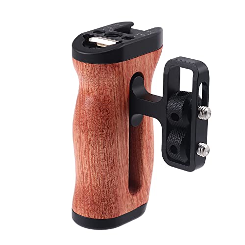Foto4easy Universal-Kamera-Seitengriff, Holzgriff, verstellbar, nach oben und unten, seitlicher Griff, mit 6,35 mm Schraubenloch und Kaltschuh-Halterung für DSLR-Kamerakäfig und Camnera-Zubehör Foto4easy Universal-Kamera-Seitengriff, Holzgriff, verstellbar, nach oben und unten, seitlicher Griff, mit 6,35 mm Schraubenloch und Kaltschuh-Halterung für DSLR-Kamerakäfig und Camnera-Zubehör von FOEASY