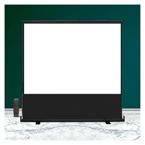 FOELANNE Tragbare manuelle Projektorleinwand, Einziehbarer, bodenstehender mobiler Tisch 4:3/16:9/16:10 HD Tragbar, leicht zu tragen und langlebig, for den Innen- und Außenbereich(80 inch 16:10) von FOELANNE