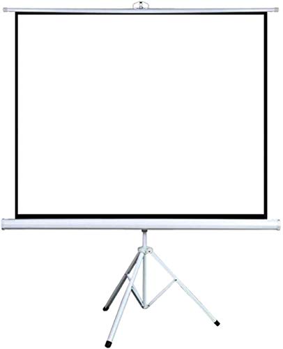 FOELANNE Tragbare manuelle Projektorleinwand, Home Mobile Tragbare Einfache Boden-zu-Decke Manuelle Pull-down-Bildschirm Ohne Perforation Bildschirm Mit Halterung(84inch) von FOELANNE