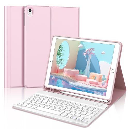 FOGARI Italienische Tastaturhülle für iPad 9.7 6. 5. Generation, abnehmbare Bluetooth-Tastatur, magnetische Schutzhülle mit Stifthalter für iPad 6 / iPad 5 / iPad Air 2 / iPad Air 1 / iPad Pro 9.7, von FOGARI