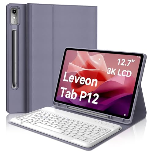 FOGARI Tastatur Hülle für Lenovo Tab P12 12.7" 2023, QWERTZ Layout, Hülle Tastatur mit Magnetisch Abnehmbarer Deutscher Bluetooth für Lenovo Tab P12 12.7 Zoll 2023, Lavendel lila FOGARI Tastatur Hülle für Lenovo Tab P12 12.7" 2023, QWERTZ Layout, Hülle Tastatur mit Magnetisch Abnehmbarer Deutscher Bluetooth für Lenovo Tab P12 12.7 Zoll 2023, Lavendel lila von FOGARI