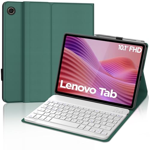 FOGARI Tastatur Hülle für Lenovo Tab Tablet 10.1" 2025, QWERTZ Layout Deutscher, Hülle Tastatur mit Magnetisch Abnehmbarer Bluetooth für Lenovo Tab Tablet 10.1 Zoll 2025, Dunkelgrün FOGARI Tastatur Hülle für Lenovo Tab Tablet 10.1" 2025, QWERTZ Layout Deutscher, Hülle Tastatur mit Magnetisch Abnehmbarer Bluetooth für Lenovo Tab Tablet 10.1 Zoll 2025, Dunkelgrün von FOGARI