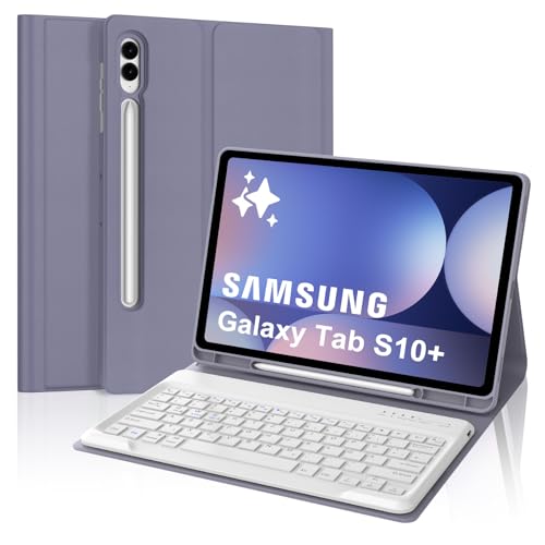 FOGARI Tastatur Hülle für Samsung Galaxy Tab S10 Plus 2024, Keyboard Cover mit Magnetisch Abnehmbarer Deutscher Bluetooth Tastatur für Samsung Galaxy Tab S10+ 12.4'' 2024, Lavendel lila FOGARI Tastatur Hülle für Samsung Galaxy Tab S10 Plus 2024, Keyboard Cover mit Magnetisch Abnehmbarer Deutscher Bluetooth Tastatur für Samsung Galaxy Tab S10+ 12.4'' 2024, Lavendel lila von FOGARI