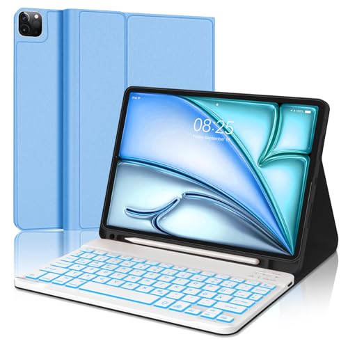 FOGARI Tastatur Hülle für iPad Air 6/5/4 und Pro 11 (1.-4. Gen) - Abnehmbare Tastatur Mit 7-Farben-Hintergrundbeleuchtung, Eisblau FOGARI Tastatur Hülle für iPad Air 6/5/4 und Pro 11 (1.-4. Gen) - Abnehmbare Tastatur Mit 7-Farben-Hintergrundbeleuchtung, Eisblau von FOGARI