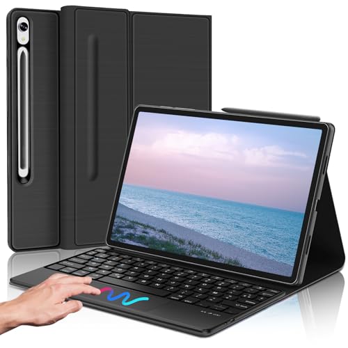 FOGARI Tastatur Tablet Samsung Tab S9 11 Zoll 2023 – Schutzhülle Tastatur Samsung Galaxy Tab S8 5G 2022/S7 11 Zoll, Französisches AZERTY, magnetisch, Bluetooth, Tastatur mit Trackpad, Schwarz von FOGARI