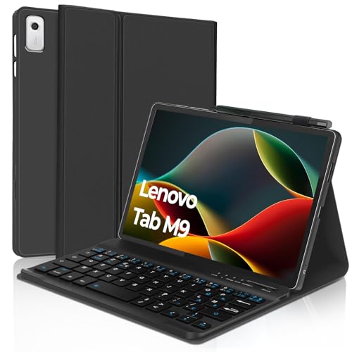 FOGARI Tastatur für Lenovo Tab M9 9 Zoll 2023 | Französische AZERTY-Tastatur, kabellos, intelligente Tastaturhülle für Lenovo Tab M9 Tablet TB-310FU – Schwarz FOGARI Tastatur für Lenovo Tab M9 9 Zoll 2023 | Französische AZERTY-Tastatur, kabellos, intelligente Tastaturhülle für Lenovo Tab M9 Tablet TB-310FU – Schwarz von FOGARI