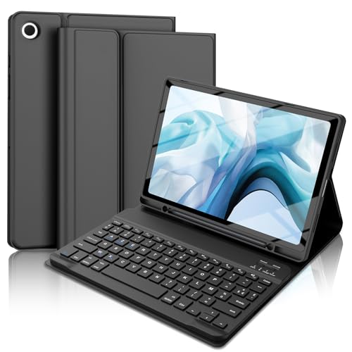 FOGARI Tastatur für Samsung Galaxy Tab A8 10,5 Zoll – AZERTY Französische Bluetooth-Tastatur, kabellos, Schwarz von FOGARI