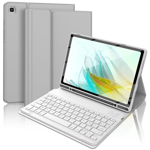 FOGARI Tastatur für Samsung Galaxy Tab S6 Lite 2022/2020 – AZERTY Tastatur – Hellgrau von FOGARI