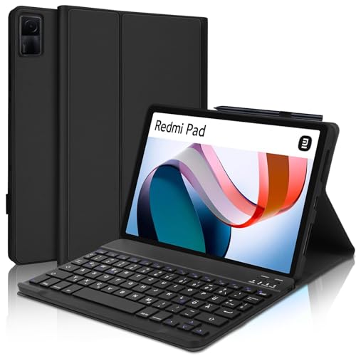 FOGARI Tastatur für Xiaomi Redmi L83 Tablet Pad - Tastatur Hülle für Xiaomi Redmi Pad 10,61 Zoll 2022, Magnetisch Abnehmbarer Tastatur mit QWERTZ Layout, Schwarz von FOGARI