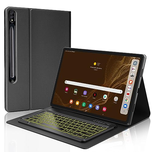 FOGARI Tastatur mit Schutzhülle für Samsung Galaxy Tab S8 Ultra 5G 2022 14,6 Zoll, Schutzhülle mit S-Eingabestift, Tastatur für Tablet S8 Ultra (Grau) von FOGARI