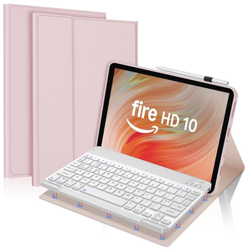 FOGARI Tastaturhülle für Fire HD 10 2023, abnehmbare Tastatur mit UK-Layout, Rosa FOGARI Tastaturhülle für Fire HD 10 2023, abnehmbare Tastatur mit UK-Layout, Rosa von FOGARI