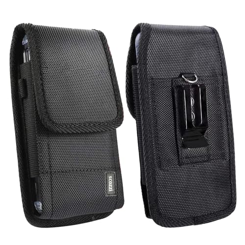 Handy Gürteltasche quer (L) Premium Gürtel Tasche Handytasche Halterung Universal für iPhone 16 15 14 13 12 Pro Max 7 8 Plus, Samsung Galaxy S21 FE S24 S23 S22 S21 S20 FE von FOGARI