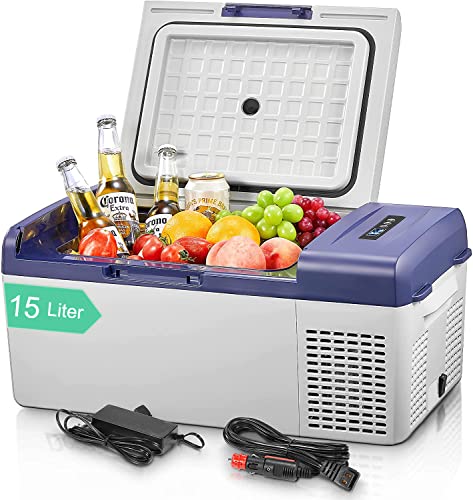 Kompressor Kühlbox, FOHERE 15L Auto Kühlschrank und Gefrierschrank,Tragbarer Mini Kühlschrank (-20℃~20℃) mit 12/24V DC & 220-240V AC für Auto, RV, LKW, Van, Boot für Camping, Reisen, Angeln Outdoor Kompressor Kühlbox, FOHERE 15L Auto Kühlschrank und Gefrierschrank,Tragbarer Mini Kühlschrank (-20℃~20℃) mit 12/24V DC & 220-240V AC für Auto, RV, LKW, Van, Boot für Camping, Reisen, Angeln Outdoor von FOHERE