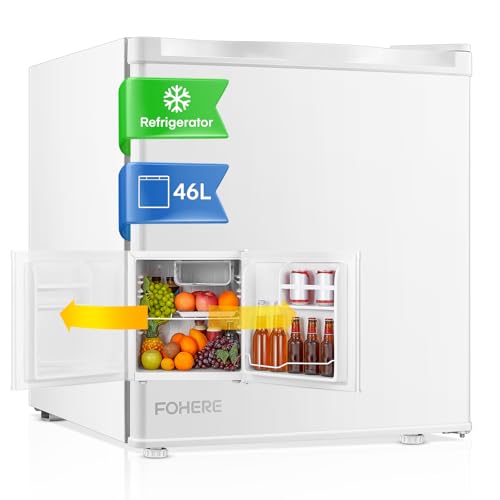 FOHERE Mini Kühlschrank 46L mit Eisfach | Getränkekühlschrank | Temperaturregelung, Energiesparend, Leise | Kühlschrank Klein Ideal für Küche, Büro, Schlafzimmer | Wechselbarer Türanschlag | Weiß FOHERE Mini Kühlschrank 46L mit Eisfach | Getränkekühlschrank | Temperaturregelung, Energiesparend, Leise | Kühlschrank Klein Ideal für Küche, Büro, Schlafzimmer | Wechselbarer Türanschlag | Weiß von FOHERE