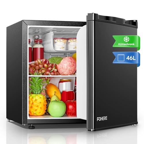 Mini Kühlschrank E 46L mit Eisfach, Kühlschrank Klein 42 dB, Wechselbarer Türanschlag, Energiesparend, Temperaturregelung, Ideal für Küche, Büro, Schlafzimmer, Hotels und kleine Wohnungen (Schwarz) Mini Kühlschrank E 46L mit Eisfach, Kühlschrank Klein 42 dB, Wechselbarer Türanschlag, Energiesparend, Temperaturregelung, Ideal für Küche, Büro, Schlafzimmer, Hotels und kleine Wohnungen (Schwarz) von FOHERE