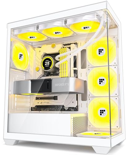 FOIFKIN PC-Gehäuse – vorinstallierter 3 PWM ARGB-Lüfter, ATX Mid-Tower-Gaming-PC-Gehäuse, mit Typ-C (Weiß, F3) von FOIFKIN