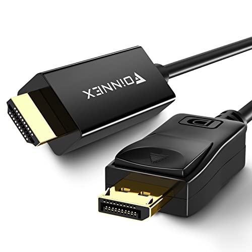 DisplayPort auf HDMI Kabel 2M, DP zu HDMI Kabel 1080P@60Hz HDR, Display Port to HDMI Cable Verbindungskabel Video Stecker für Laptop PC Desktop in zu TV Monitor Projektor Out von FOINNEX