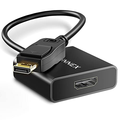 FOINNEX DisplayPort auf HDMI Adapter, 4K 60Hz DP zu HDMI Konverter, Active Display Port to HDMI Converter für Laptop PC Desktop zu TV Monitor Projektor, AMD Eyefinity bis zu 6 Displays von FOINNEX