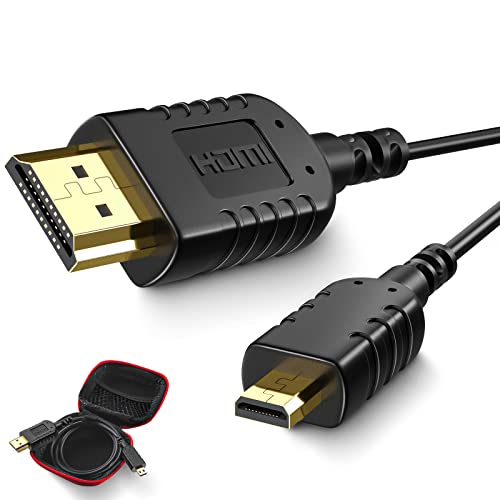 FOINNEX Micro HDMI auf HDMI Kabel 1M, 4K@60Hz Micro HDMI Kabel zu HDMI Kompatibel für Gimbal GoPro Hero 7/6/3+ Canon G7X/M50/EOS R5 Kamera Raspberry Pi4 Stabilizer Kindle Fire HD. von FOINNEX