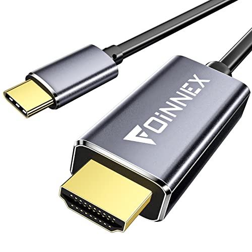 FOINNEX USB C auf HDMI Kabel, 4K 30Hz USB Typ C zu HDMI Kabel, USB C 3.1 Thunderbolt 3/4 to HDMI Cable Kompatibel für MacBook Pro/Air, iMac, iPad Pro, Galaxy S20 S10, Surface, Dell, HP, 3M/10FT von FOINNEX