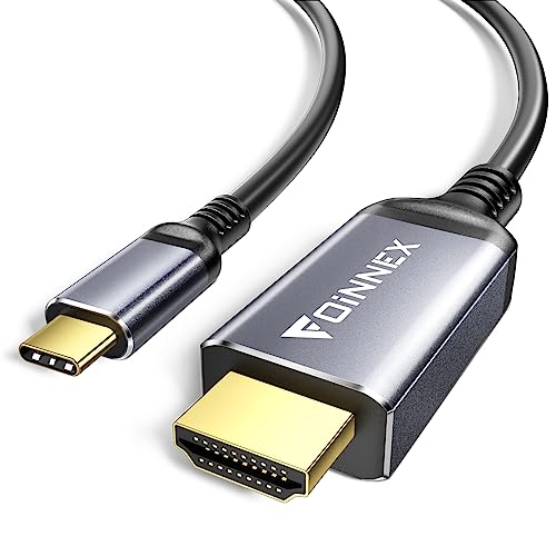 FOINNEX USB C auf HDMI Kabel, 4K@60Hz USB Typ-C zu HDMI Cable, USB 3.1 to HDMI 2.0 Cord HDR, HDCP2.2, Thunderbolt 3/4 Kompatibel für MacBook Pro/Air, iPad Pro, Surface, Galaxy S8-S23, 3M/10FT von FOINNEX