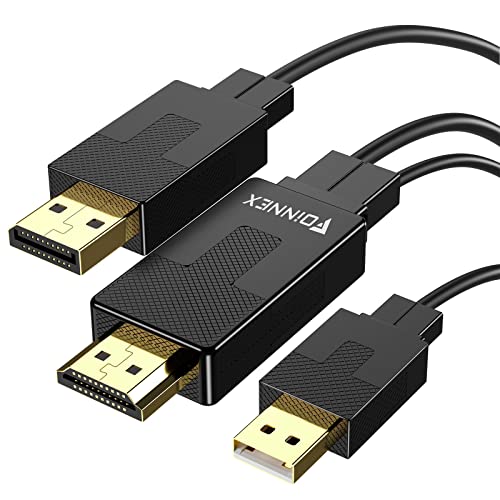 HDMI auf DisplayPort Kabel, 2M HDMI zu DisplayPort Cable mit USB/Audio, 4K@60Hz HDMI in zu DP Out Adapter Kabel, Aktiv HDMI 1.4 to Display Port 1.2 für NS,Xbox One 360,PC,Dex Pad zu Monitor,TV 6.6FT von FOINNEX