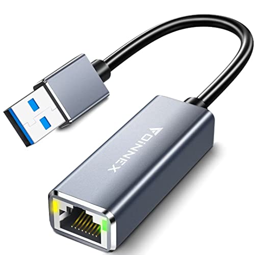 USB 3.0 auf Ethernet Adapter, USB A zu Gigabit Ethernet LAN Laptop Netzwerkadapter, USB to RJ45 Internet Konverter Kompatibel für MacBook Air/Pro, Surface, NS, Notebook PC mit Windows, Mac, Linux.. von FOINNEX