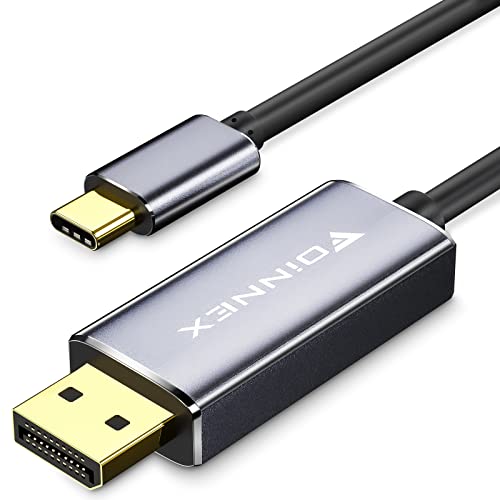 USB C auf Displayport Kabel 4K@60Hz, 2K@165Hz Thunderbolt 3/4 zu DP Kabel MST Freesync, USB C 3.1 Typ C to Display Port Cable für MacBook Pro/Air, iPad Pro, iMac, Surface, Galaxy, XPS, 2M/6.6FT von FOINNEX