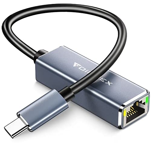 USB C auf Ethernet Adapter, USB Typ-C zu RJ45 Gigabit Ethernet Konverter, 1000Mbps Thunderbolt 3 to RJ45 LAN Netzwerkadapter für MacBook Pro/Air, iPad Pro/Air, XPS, Surface Book, Galaxy S20, Switch von FOINNEX
