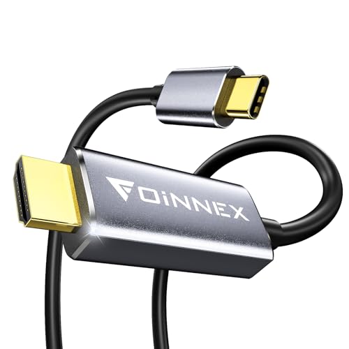 USB C auf HDMI Kabel, 4K 30Hz USB Typ C zu HDMI Kabel, USB C 3.1 Thunderbolt 3/4 to HDMI Cable Kompatibel für MacBook Pro/Air, iMac, iPad Pro, Galaxy S20 S10, Surface, Dell, HP, 1M/3.3FT von FOINNEX