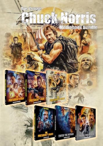 12 Disc Mediabook Bundle CHUCK NORRIS - The President's Man ( Ground Zero ) 1+2 + Enter the Hitman ( Logan's War: Bound by Honor ) Blu-Ray + DVD Cover A + B - Limited Edition von FOKUS MEDIA
